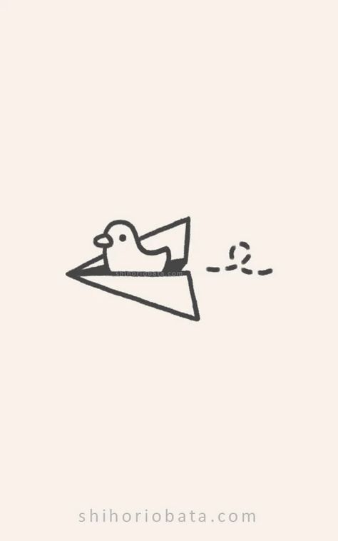 Dinosaur Doodles Easy, Cute Minimalistic Drawings, Duck Doodles Cute, Dark Small Drawings, Cute Easy Duck Drawing, Duck Doodle Drawing, Cute Bird Drawing Easy, Cute Drawing Ideas Easy Simple Animals, Cool Duck Drawing