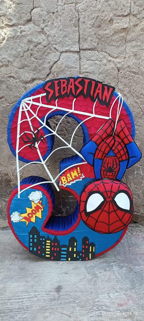 Spidey And Friends Pinata, Spidey Pinatas, Spiderman Pinata, Spidey Party, Spidey Birthday, Spiderman Birthday Party Decorations, Piñata Ideas, Spiderman Birthday Party, Leo Birthday