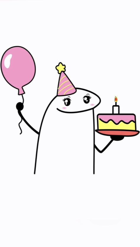 Birthday Cartoon Aesthetic, Happy Birthday Doodles, Funny Stick Figures, Aesthetic Profile Picture Cartoon Soft, Birthday Doodle, Funny Stickman, Fyp Aesthetic, Birthday Wishes For Friend, Happy Birthday Template