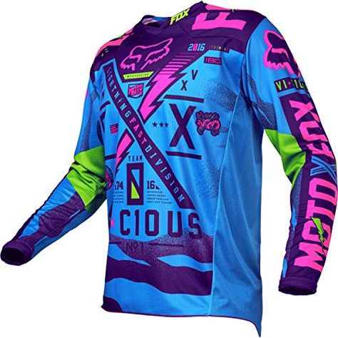 Fox Racing 180 Vicious SE Youth Dirt Bike Motorcycle Jerseys - Blue / Medium Moto Wear, Motocross Clothing, Motocross Shirts, Mountain Bike Jerseys, Cycling Suit, Sports Jersey Design, Mtb Bike Mountain, Bike Clothes, Bike Shirts