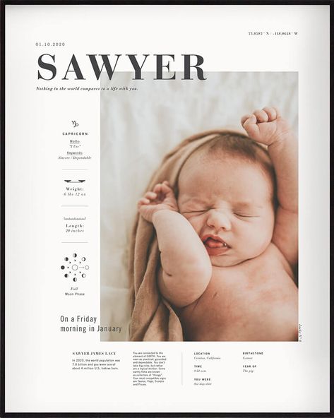 Birth Stat | Signature Art Prints | Still Novel Foto Newborn, Birth Announcement Photos, Newborn Announcement, Birth Cards, Birth Announcement Card, Baby Frame, Frame Ideas, Baby Birth Announcement, Smartphone Photography