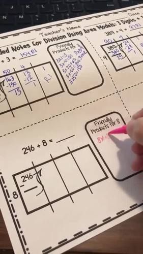 Division 4th Grade: Area Models and Partial Quotients: Templates 4.NBT.B.6 Area Model Division Anchor Chart, Partial Quotient Division, Partial Quotient, Area Model Division, Division Anchor Chart, Partial Quotients, Holiday Math Worksheets, Partial Products, Interactive Notebooks Social Studies