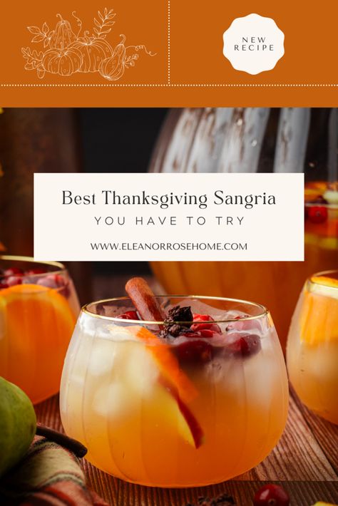 This recipe for the best Thanksgiving sangria is going to bring a little extra joy to your Thanksgiving feast. It’s the perfect balance of sweet, tart, and spiced—everything you want in a fall cocktail! Best Thanksgiving Sangria, Thanksgiving Sangria Recipes, Sangria Recipes With Rum, Holiday Sangria Recipes, Thanksgiving Sangria, Apple Cider Sangria Recipe, Best Sangria Recipe, Fall Sangria Recipes, Moscato Sangria