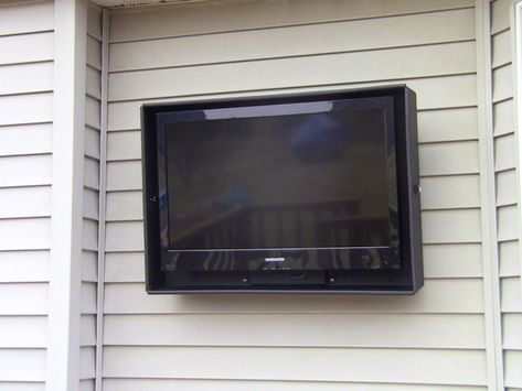 Weatherproof Tv Enclosure, Patio Tv, Outdoor Tv Enclosure, Outdoor Tv Cabinet, Tv Enclosure, Outdoor Tv Covers, Garage Pergola, Deck Makeover, Digital Signage Displays