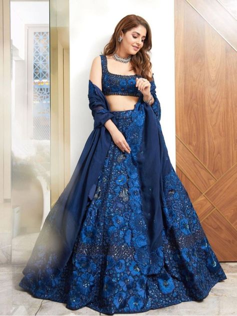 Dark Blue Lehenga, Indian Wedding Lengha, Lehenga Type, Blue Lehenga Choli, Navy Blue Lehenga, Lehenga Choli Designs, Lehenga Choli For Women, Choli For Women, Desi Outfits