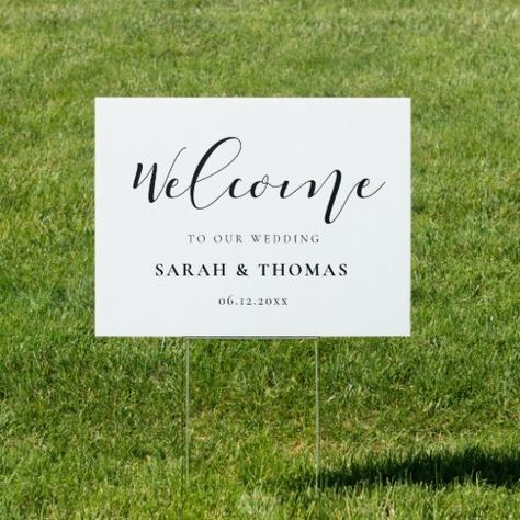 $27.40 | Elegant calligraphy Welcome to our wedding yard #outdoor wedding, wedding yard sign, wedding sign, welcome, welcome to our wedding, wedding welcome sign, wedding signage, elegant, modern, calligraphy Wedding Yard Signs, Wedding Yard, Calligraphy Welcome, Handwritten Wedding, Outdoor Welcome Sign, Shopping Gifts, Elegant Calligraphy, Bridal Shower Welcome Sign, Box Store