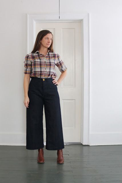 Persephone Pants, Grainline Studio, Sailor Pants, Madras Plaid, Clothing And Textile, Sewing Pattern Design, Pants Pattern, Cheap Clothes, Fabric Shop