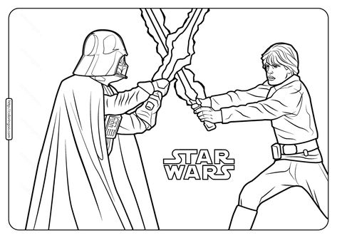 Star Wars Darth Vader and Luke Coloring Pages  #starwars #darth #vader #darthvader #luke #skywalker #lukeskywalker #coloring #drawing #painting #coloringpage #cartoon #printable Darth Vader Vs Luke, Star Wars Coloring Pages, Star Wars Coloring Book, Star Wars Coloring, Painting Pages, Star Wars Printables, Father Picture, Avengers Coloring Pages, Avengers Coloring