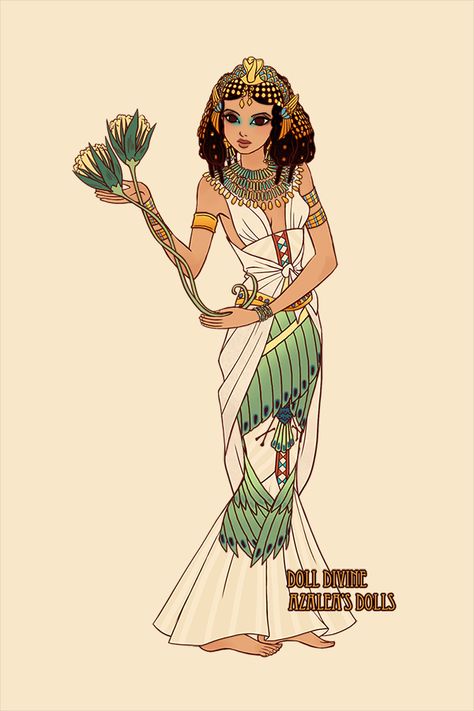 Jewel Of The Nile, Mermaid Digital Art Character Design, Ancient Egyptian Character Design, Egyptian Character Art, Ancient Egypt Dress, Egyptian Character Design, Ancient Egyptian Fashion, Egypt Dress, Regal Fashion