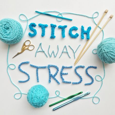 April is Stress Awareness Month! Click through for some great ideas on how to use your favorite crafts to reduce stress this month from the Craft Yarn Council! Crochet Zig Zag, Crochet Quote, Marly Bird, Knitting Quotes, Knitting Humor, Crochet Humor, Lemon Patterns, Crochet Cap, Stitch Crochet