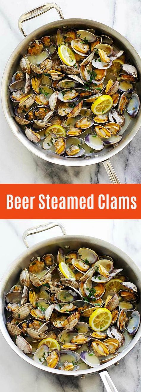 Steamed Clams Recipe, Clams Recipe, Sweet Potato Soup Vegan, Steamed Clams, Cooking With Beer, Cooking Challenge, Clam Recipes, Sweet Potato Soup, Seafood Dishes