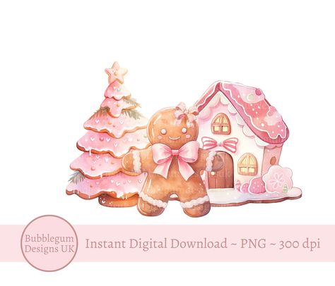 Pink Gingerbread Aesthetic, Pink Christmas Gingerbread, Pink Gingerbread, Christmas Gingerbread House, Santa Sack, Design Christmas, Christmas Gingerbread, Pink Christmas, Christmas Eve