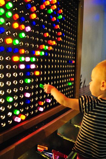 must go to this children's museum in Portland for a giant lite brite. Giant Lite Brite, Childrens Museum Ideas, Childrens Museum Exhibits, Kids Cafe, Lite Brite, Interactive Walls, Young House, Indoor Play Areas, Young House Love