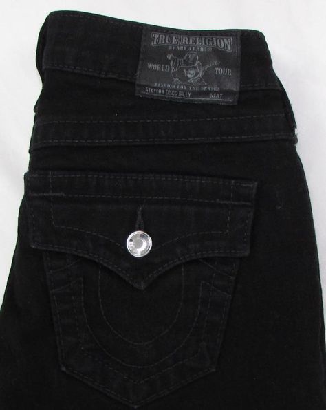 True Religion Disco Billy Black Jeans Swarovski Crystal Straight Leg Low 25 X 33 #TrueReligion #StraightLeg Black True Religion Jeans, True Religon, Billy Black, True Religion Jeans, Jeans For Sale, True Religion, Stylish Women, Swarovski Crystal, American Eagle Outfitters