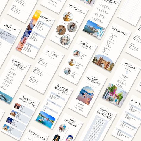 Travel in style with our fully customizable Trip Itinerary Template The most beautiful trip itinerary for the palm of your hand. Our digital travel itinerary Canva template is the perfect companion to organize and keep your travel plans at your fingertips during your next vacation. It's perfectly sized for convenient, mobile-viewing - perfect for while you're on-the-go. Hyperlinked pages offer a seamless experience. Edit and customize the template using the FREE version of Canva, save it as a PDF, and store in your phone! Easily duplicate pages to accommodate the length of your trip. Instructions are included on how to duplicate pages, save as a PDF, and more. Includes 2 versions One for a single destination trip, and one for a multi-destination trip. Whichever type of vacation you're plan Creative Itinerary Design, Itinerary Template Free, Trip Itinerary Template, Vacation Itinerary Template, Travel Template, Itinerary Design, Girls Trips, Travel Preparation, Vacation Itinerary