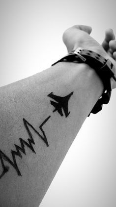 Jet Tattoo Ideas, Jet Tattoo Small, Pilot Tattoo Aviation, Aviation Tattoos For Men, Aviation Tattoo Pilots, Pilot Tattoos, Air Plane Tattoo, Fighter Jet Tattoo, Aviation Tattoos