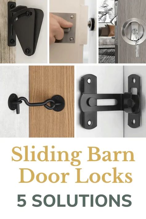 How Do Barn Doors Lock, Locking Sliding Door, How Do You Lock Barn Doors, Interior Sliding Barn Doors Bathroom, Sliding Doors Lock Ideas, Barn Doors With Lock, Locks For Sliding Barn Doors, Barn Door Bathroom Door, Barn Door To Bedroom