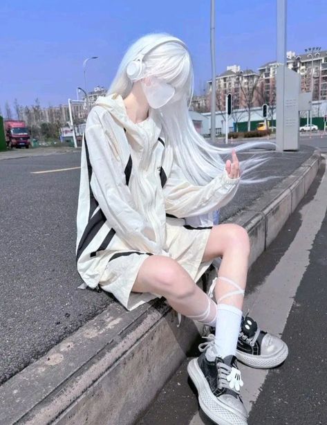 Korean Cosplay, Blonde Asian, Long Hair Video, Pretty Hair Color, 캐릭터 드로잉, Cute Cosplay, 인물 사진, White Hair