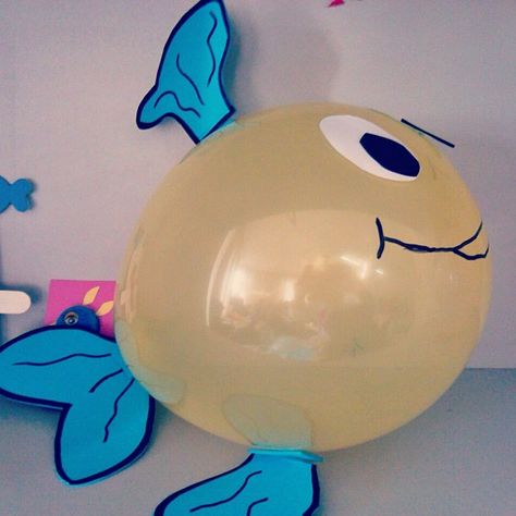 Rainbow Fish Crafts, Carnival Activities, Starfish Craft, Sea Animal Crafts, Balloon Fish, Crab Crafts, Whale Crafts, Fish Craft, Jellyfish Craft