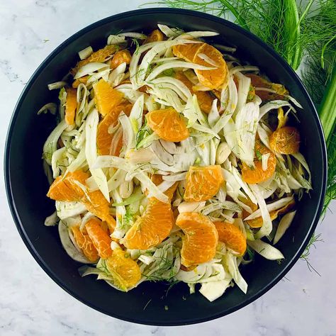 FENNEL MANDARIN SALAD Mandarin Salad, Endive Salad, Unique Salad, Fennel Recipes, Citrus Vinaigrette, Citrus Dressing, Salad Salad, Christmas Dinner Menu, Citrus Salad