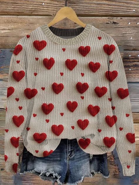 Valentine's Day Valentine Sweater, Beginner Crochet Tutorial, Embroidery Craft, Sewing Basics, Crochet For Beginners, Clothes Accessories, Sheer Fabrics, Red Sweaters