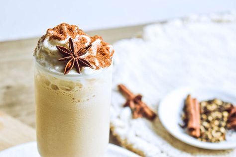 Full Moon Chai Tea Frappe Chai Tea Frappe, Frappe Recipe, Recipes With Whipping Cream, Mate Tea, Masala Chai, Milk Alternatives, Homemade Whipped Cream, Steeped Tea, Chai Tea