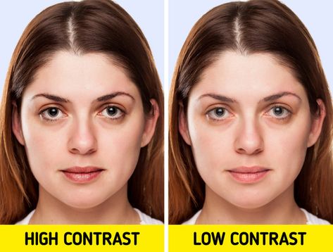 The Features That Make a Woman Look Younger, According to Scientists High Contrast Vs Low Contrast Face, How To Look Younger, High Contrast Face, High Contrast Photos, Using Concealer, Light Pink Lips, Face Routine, Saggy Skin, Physical Features