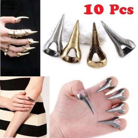 Nail Finger, Gothic Jewelry Rings, Talon Nails, Claw Rings, Spike Ring, Rock Rings, Claw Ring, Claw Nails, Punk Vintage