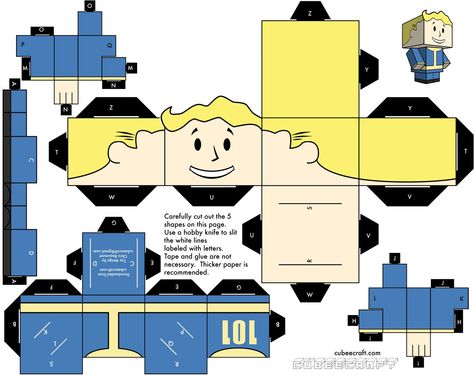 Vault Boy papercraft Fallout Birthday, Fallout Party, Toy Template, Fallout 4 Vault Boy, Fallout Theme, Fallout Props, Game Crafts, Fallout Boy, Fallout Cosplay