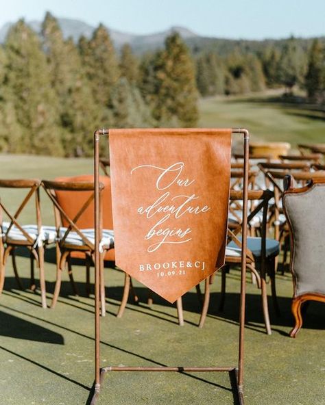 Open Air Wedding, Event Signage, Welcome Banner, Leather Wedding, Fabric Banner, Western Wedding, Wedding Welcome Signs, Wedding Signage, Place Cards