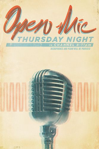 Open Mic Poster, Night Poster Design, New Typography, Poetry Posters, Open Floor Concept, Typography Designs, Open Mic Night, Open Mic, Graphic Design Flyer