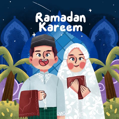 Poster Puasa, Poster Ramadhan Design, Poster Idul Fitri, Ramadhan Art, Cute Illustration Character, Ramadhan Poster, Ramadhan Illustration, Ramadhan Design, Ucapan Hari Raya