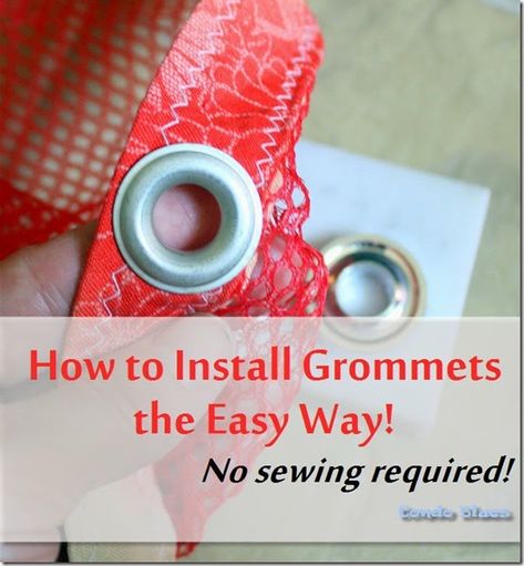 How to install  no sew grommets/eyelets #tutorial #crafts #DIY No Sew Curtains, Sew Ins, Beginner Sewing Projects Easy, Techniques Couture, Leftover Fabric, Love Sewing, Sewing Skills, Sewing Projects For Beginners, Sewing Tools