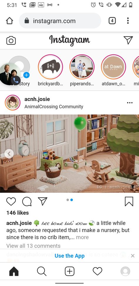 Acnh Nursery Ideas, Animal Crossing Nursery, Acnh Nursery, House Kids Room, Tree House Kids, Animal Nursery, Tree House, Animal Crossing, Cribs