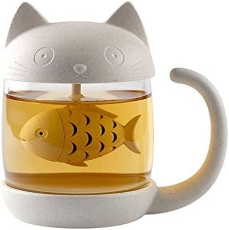 Tea Steeper, Gatto Carino, Cat Teapot, Tassen Design, Cup Tea, Tea Strainer, Fish Shapes, Brewing Tea, Tea Infuser