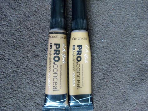 LA Girl Pro Conceal (HD Concealer) (Espresso shade on the left and Chestnut shade on the right) Hd Concealer, La Girl Pro Concealer, La Girl, Chestnut, Concealer, Baseball Bat, Espresso, Baseball