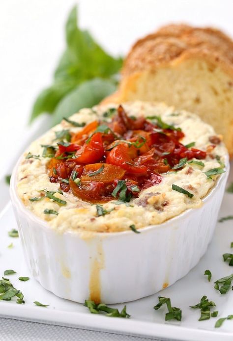 Disney World's Baked Ricotta with Sausage and Tomato Jam is so delicious and now you can make it at home! It's the best cheese dip appetizer! #bakedricotta #bakedricottarecipe #appetizerrecipe #ricottaappetizer #ricottadip #ricottacheesedip #italianappetizer #cheesediprecipe #sausageappetizer Dinner Sauces, Finger Sandwich, Sausage Appetizers, Spreads Recipes, Baked Ricotta, Tomato Jam, Italian Appetizers, Cheese Platter, Best Cheese