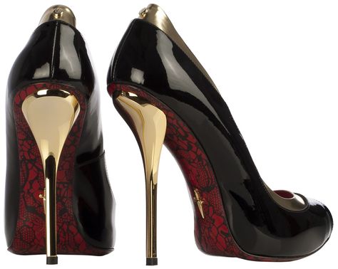 You won't be a blade runner in this Cesare Paciotti "blade-heel" peep-toe pump -- but no knave will want to cross swords with you. The "Cassia" is the latest in his line of blade heel shoes (note the signature dagger on the sole). Knife Heels Shoes, Cesare Paciotti Dagger Heels, Cesare Paciotti Heels, Expensive High Heels, Dagger Heels, Cross Heels, Heel Sandals For Women, Cesare Paciotti, Aesthetic Shoes