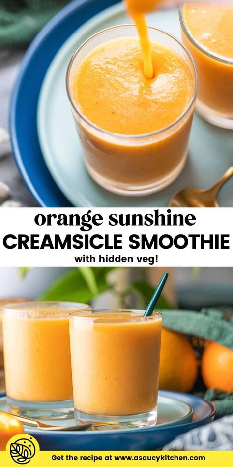 Grain Free Vegan, Creamsicle Smoothie, Smoothies Healthy, Creamy Smoothies, Fruit Slices, Beverage Recipes, Fresh Lemonade, Hidden Veggies, Healthy Summer Recipes