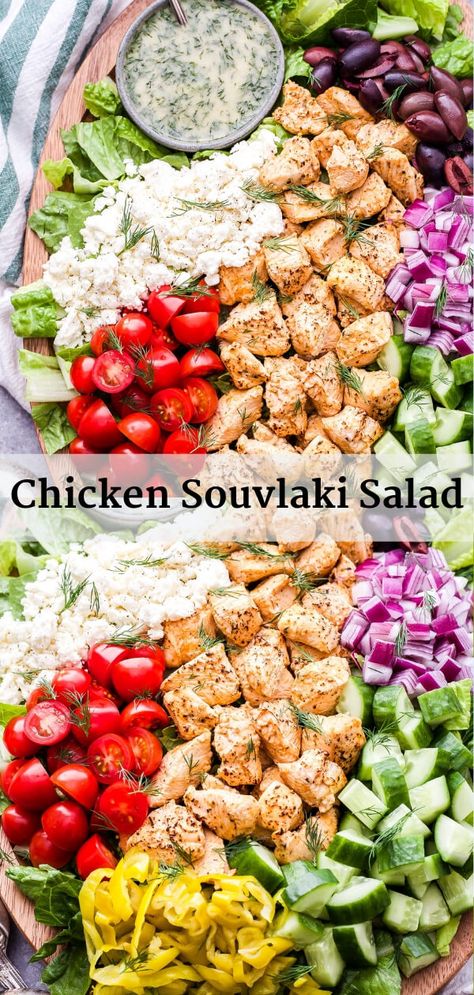 Greek Salad With Chicken Healthy Recipes, Souvlaki Salad, Recipes Couscous, Recipes Strawberries, Recipe Runner, Recipes Cabbage, Recipes Tuna, Recipes Asparagus, Recipes Spinach