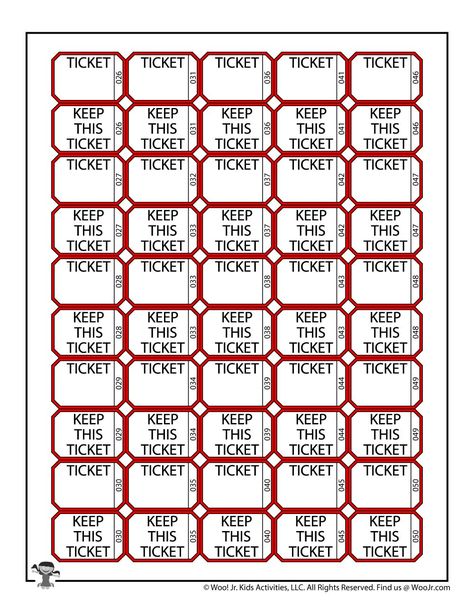 Printable Raffle Tickets Templates Free, Raffle Numbers, Raffle Ticket Template Printable, Movie Ticket Template, Raffle Ticket Template Free, Ticket Template Free, Raffle Tickets Printable, Concert Ticket Template, Raffle Tickets Template