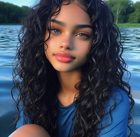 kimyia brown | I chose Water, bc I’ve studied the others, I haven’t mastered water yet, and I love water and the oceans and etc, but I really wanna learn… | Instagram Learn Instagram, Blonde Hair Green Eyes, Character Inspiration Girl, Character Faces, Water People, Edits Aesthetic, Black Woman Artwork, Female Character Inspiration, Beautiful Curly Hair