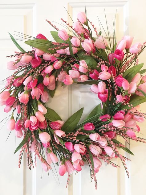 Tulips on grapevine wreath Carrot Tulip Wreath, Tulip Door Wreath, Orange Tulip Carrot Wreath, Tulip Grapevine Wreath, Burgandy Spring Wreath, Tulip Wreath, Spring Tulips, Spring Has Sprung, Summer Wreath