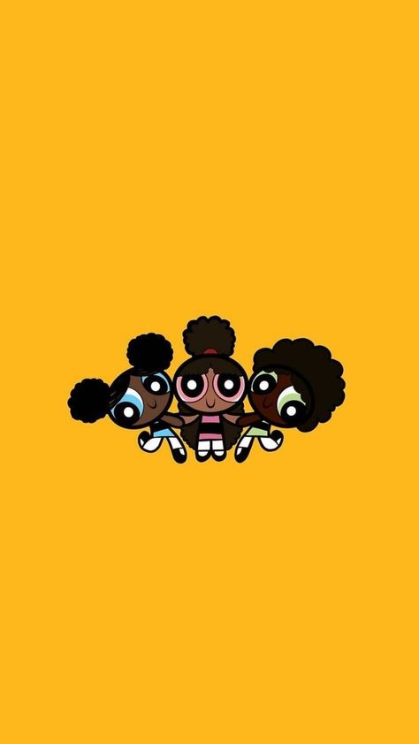 Black Trio Friends Cartoon, Profile Photos Aesthetic Cartoon, Black Power Puff Girls Wallpaper, Super Nana Aesthetic, Black Powerpuff Girl Aesthetic, Black Powerpuff Girl Wallpaper, Powerpuff Girls Aesthetic Black, Black Cartoon Characters Wallpaper, Proud Family Wallpaper