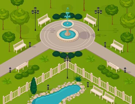 Cartoon Bird Drawing, World Sight Day, Landscaping With Fountains, Cartoon Bird, Furniture Sketch, Walking Path, Bird Drawing, Geometric Shapes Art, Park Landscape