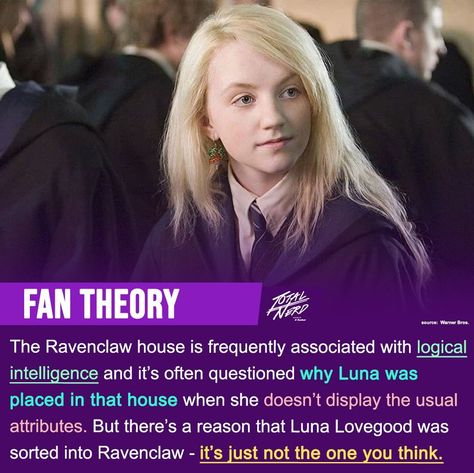 Harry Potter is one of the biggest franchises in history. It's gifted us with so much magic, lore, and incredible characters that there's bound to be a fanbase to match. One of fandoms' favorite things to do is scour the internet for fan theories, and there are a lot of them. Luna Lovegood captured our hearts from day one with her quirkiness and lulling voice, so it's no surprise that fans ar... #harrypotter #lunalovegood #fantheories #potterverse #magic #quirkyluna #potterheads #unspokenstories Diy Luna Lovegood Glasses, Luna Lovegood House, Lovegood House, Harry Potter Fan Theories, Charlie Pace, Hogwarts Professors, Harry Potter Luna Lovegood, Ravenclaw House, Father Photo