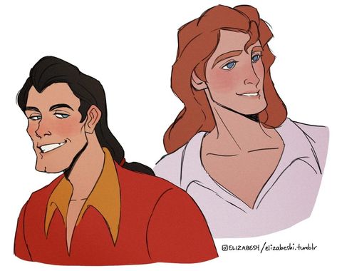 Art by @elizabesh on Insta Beast Human Form, Gaston Fanart, Art Account Instagram, Prince Adam, Art Account, Childhood Movies, Disney Princes, Modern Disney, Human Form