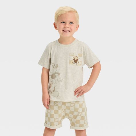 Toddler Boys' Disney Mickey Mouse Top and Bottom Set - Beige | Target Toddler Boy Disney Outfit, Toddler Shows, Mouse Logo, Top And Bottom Set, New Mickey Mouse, Disney Outfit, Kids Ootd, Target Clothes, Woody Toy Story