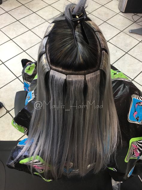 Peekaboo Tape In Extensions, Long Tape In Hair Extensions, Tape In Extensions Placement Guide, Tape In Extensions Placement, Tape In Hair Extensions Placement, Tape In Hair Extensions Before And After, Extension Placement, Highlights Extensions, Hair Extensions Tutorial