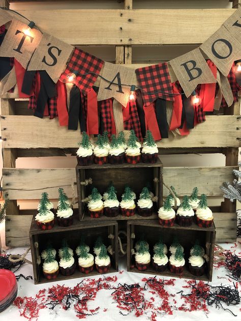 Buffalo Plaid Baby Shower Ideas, Plaid Baby Shower Ideas, Baby Shower Ideas Girl, Moose Baby Shower, Pink Buffalo Plaid, April Baby Shower, Plaid Baby Shower, Lumberjack Birthday Party, Lumberjack Baby Shower